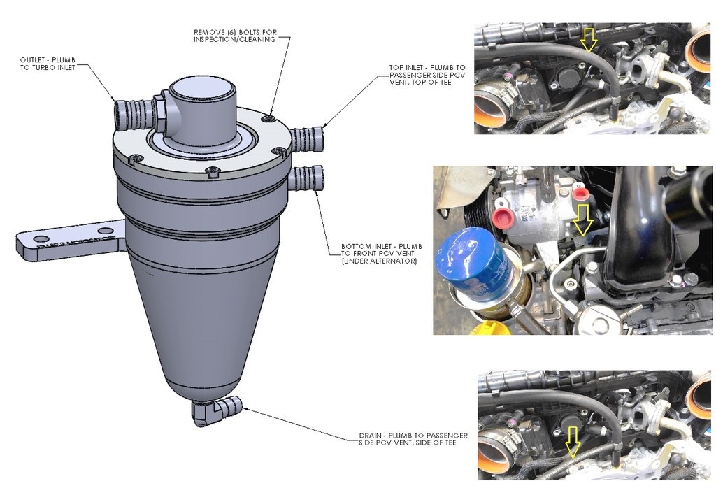 Killer B Motorsport Air Oil Separator 08-14 Subaru Impreza WRX & 08+ STI / 05-09 OXT / 05-09 LGT
